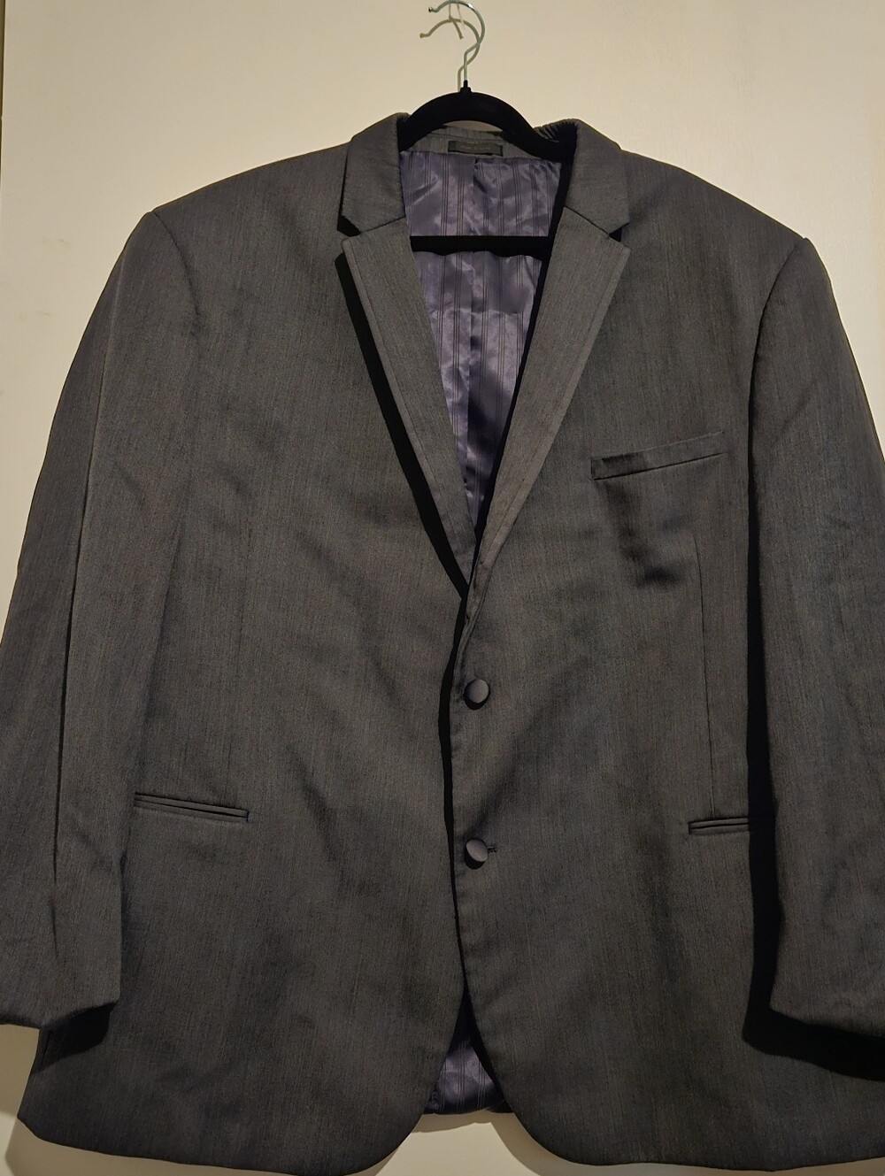 Michael Kors Men’s 54L Long Wool Blazer Suit Jacket Gray 130’s Venetian Fabric